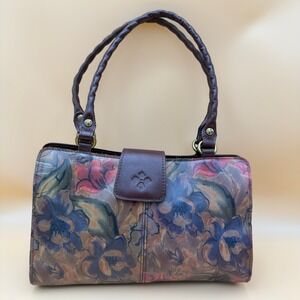 Patricia Nash Floral Satchel Women Medium Multicolor Good Tooled Leather Bag‎